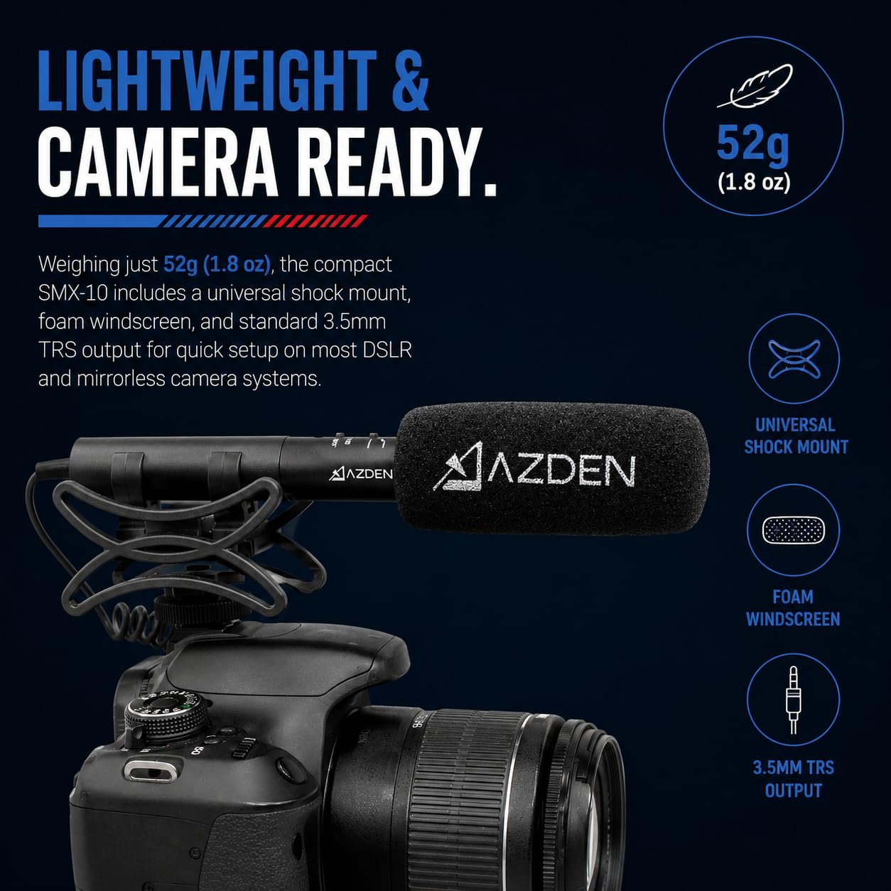 AZDEN SMX-10 指向性ステレオマイクロフォン Amazon.com: Azden High-performance (SMX-10) Stereo Condenser